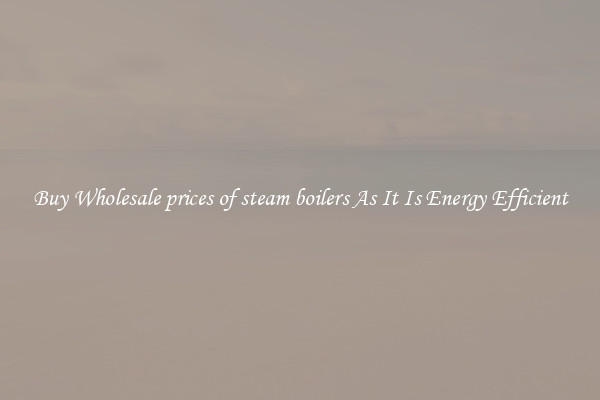 Buy Wholesale prices of steam boilers As It Is Energy Efficient