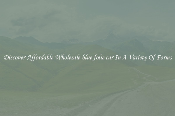 Discover Affordable Wholesale blue folie car In A Variety Of Forms