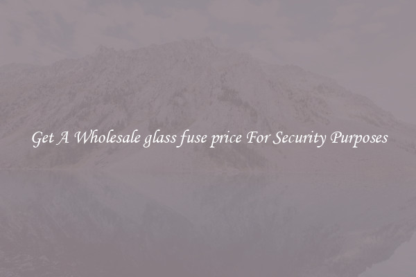 Get A Wholesale glass fuse price For Security Purposes