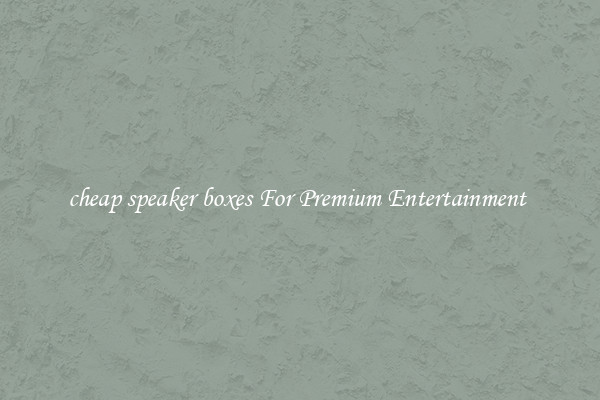 cheap speaker boxes For Premium Entertainment 
