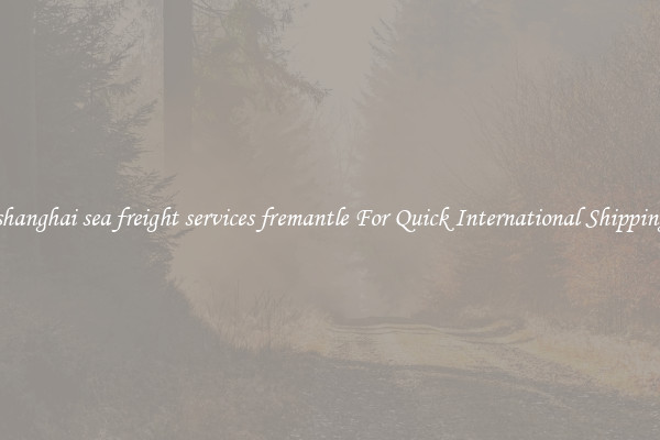 shanghai sea freight services fremantle For Quick International Shipping